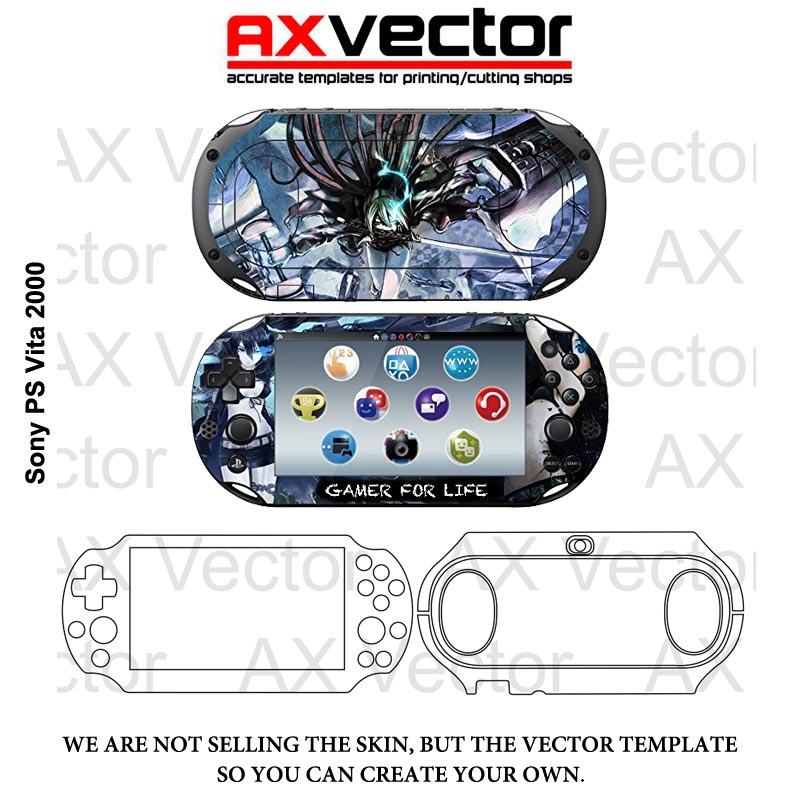 Download Sony Ps Vita 2000 Vector Template Accurate Contour Cut For Skins